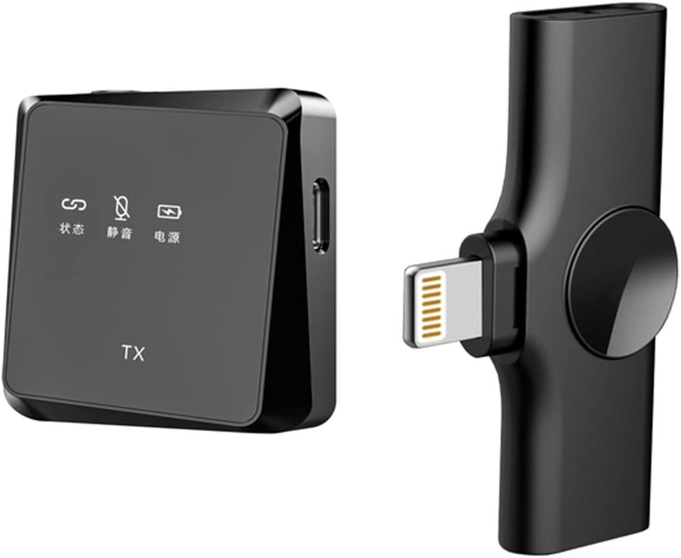 Wireless Yaka Mikrofonu iPhone ile Uyumlu Gürültü Azaltıcı Telefonlar için 2,4 GHz Profesyonel Kablosuz Youtuber Röportaj Kare Mikrofon Tekli