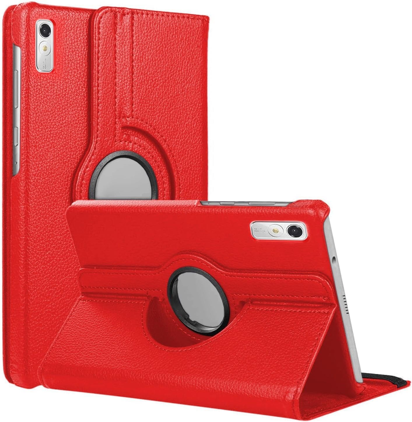 Lenovo Tab P11 Pro 2.Nesil için Kılıf (ZAB50094TR) 360 Rotating Stand Deri [Tab P11 Pro 2.Nesil ile Uyumlu Kılıf - Kırmızı]