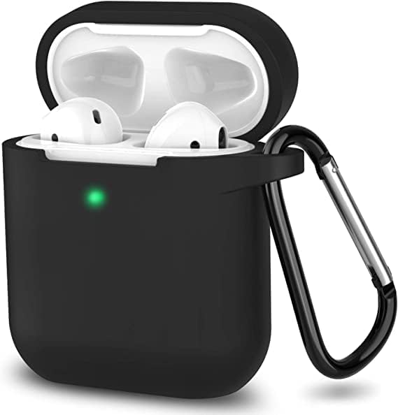 Apple Kulaklık 1/2 Nesil İle Uyumlu Tam Koruyucu Askılı Yumuşak Slikon Kulaklık Kılıfı (Siyah)