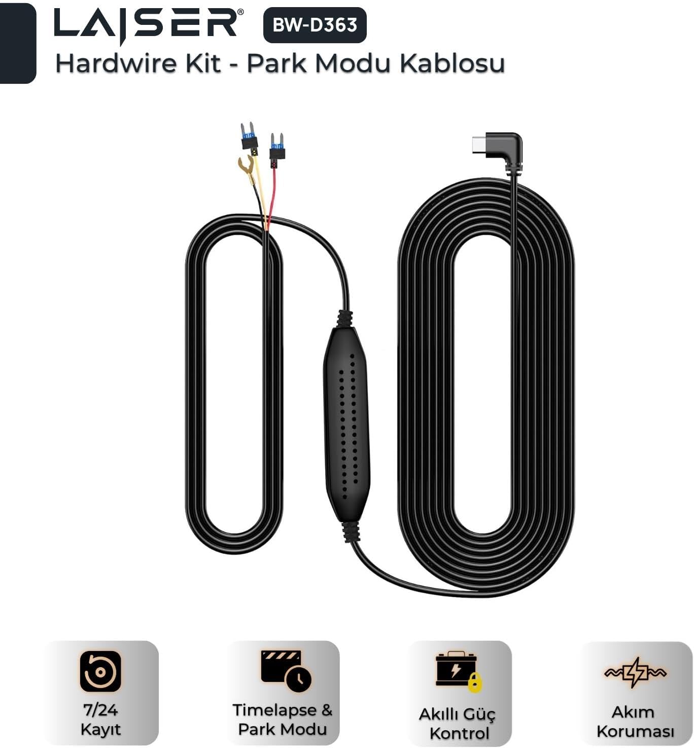 BW-D363 Hardwire Kit - Park Modu Kablosu - Type-C