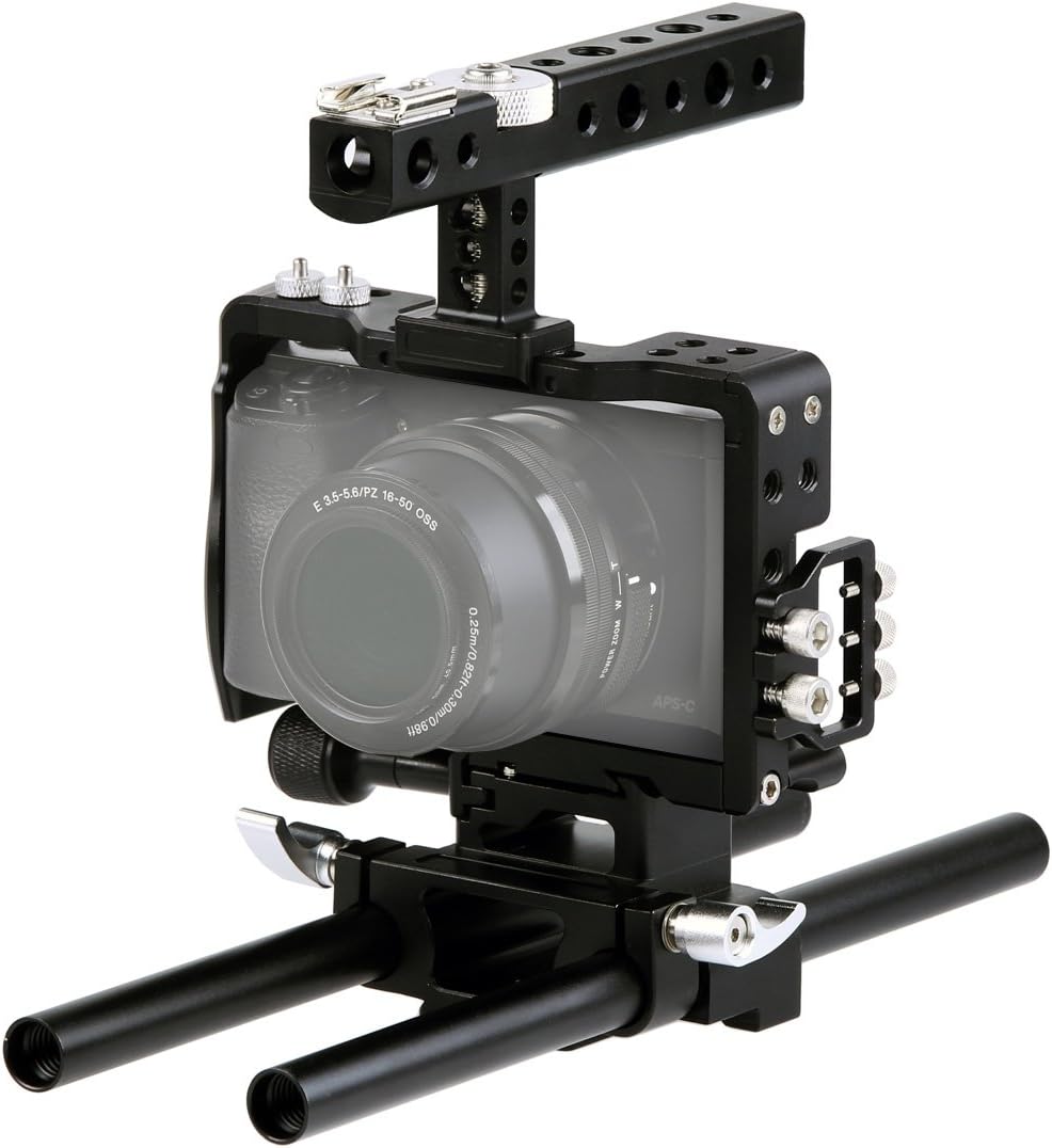 C6 kamera Cage Sony Alpha a6000 için, A6300 ve A6500