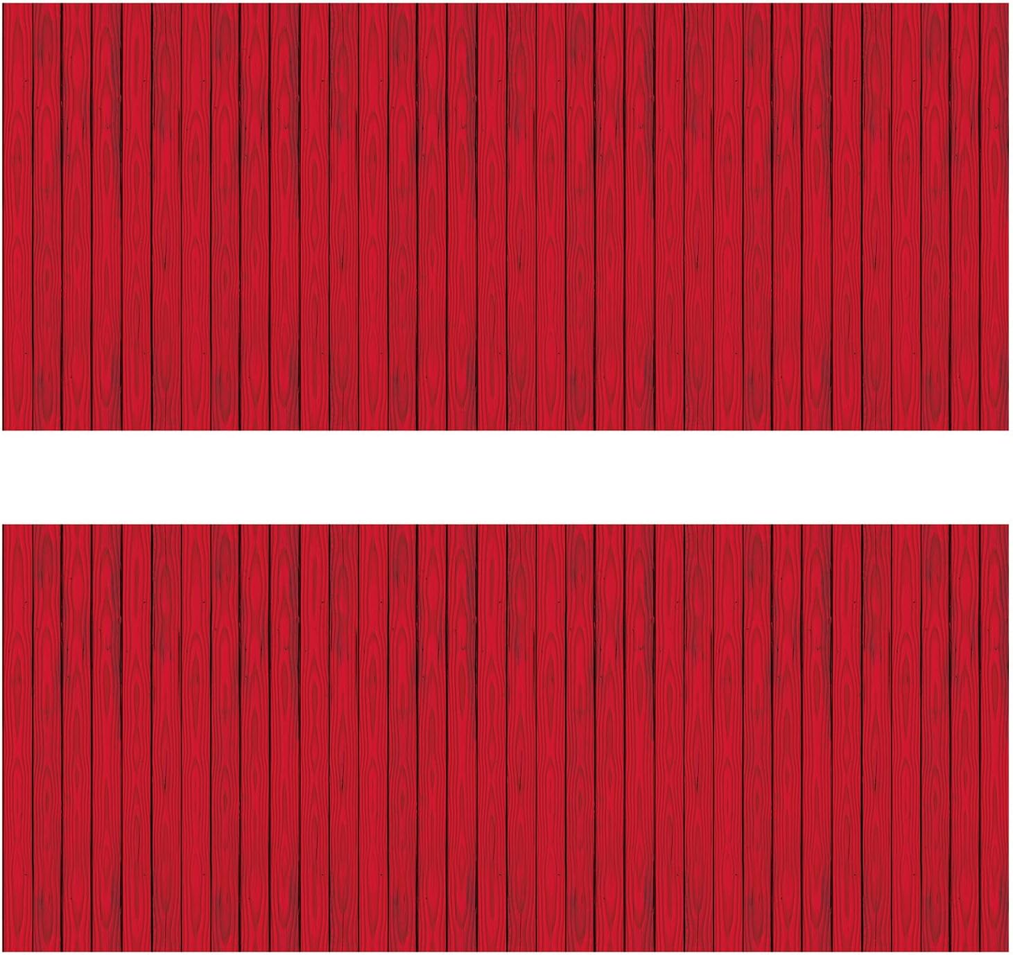 2 Parça Kırmızı Ahır Kenarları Arka Planı, 10 x 76 cm
