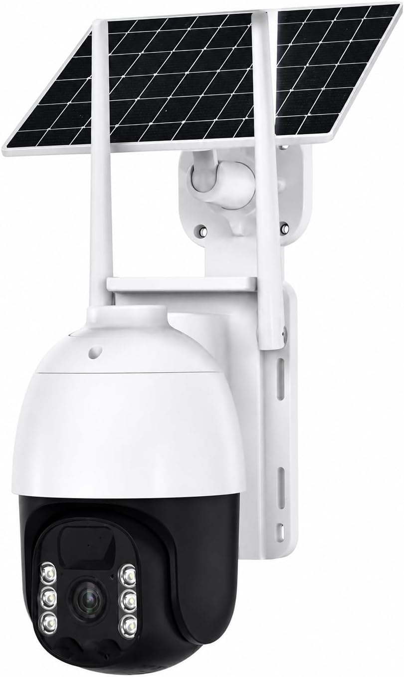 Solar Güneş Enerjili Smart Home Kamera 4G 2-Way Sesli Arama, 10-15m İnsan Algılama, IP66 Su Geçirmez, FHD 5MP, PTZ, Gece Görüş, AI İnsan Tespiti, Multi-User Görünüm, TF Kart Desteği | CMR47