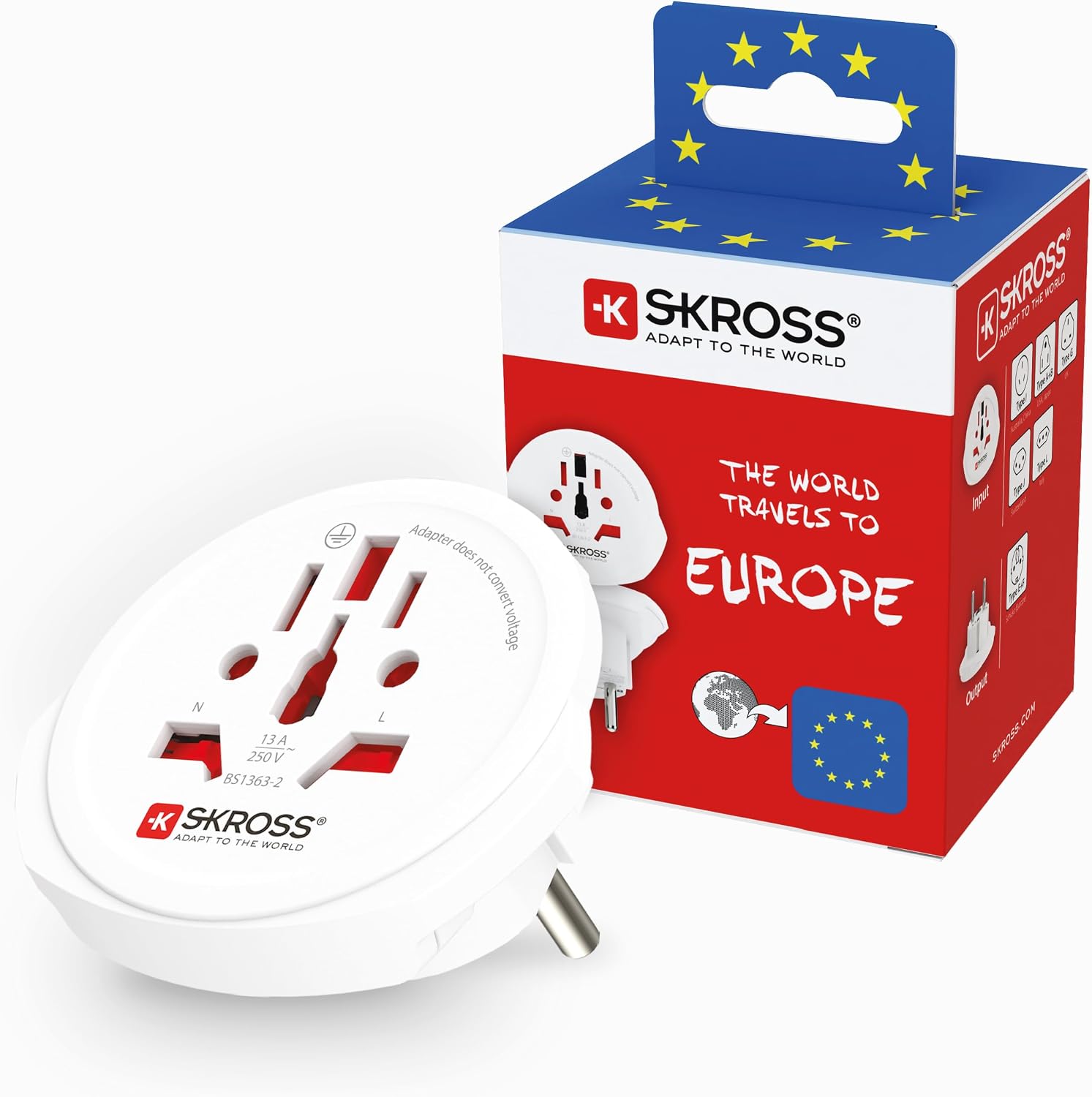 Seyahat Adaptörü,World to Europe,Beyaz