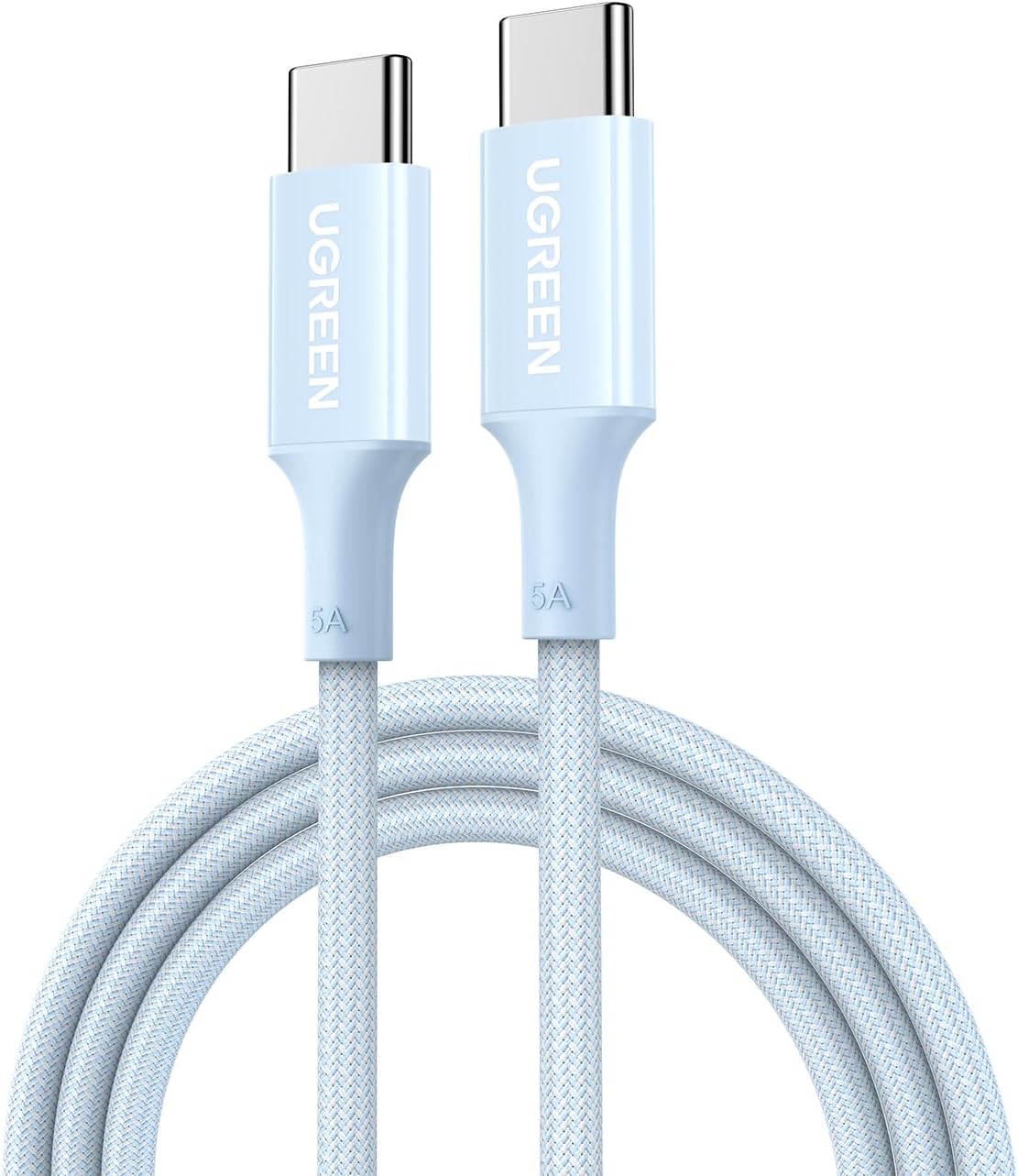 USB-C 100W 5A QC PD Örgülü Hızlı Şarj Kablosu, 1 Metre, Mavi, 65253