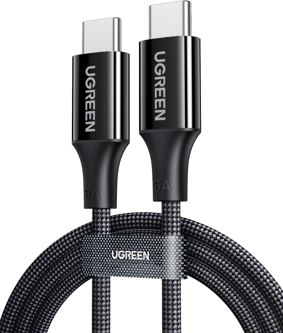USB-C 100W 5A QC PD Örgülü Hızlı Şarj Kablosu, 1 Metre, Siyah, 65249