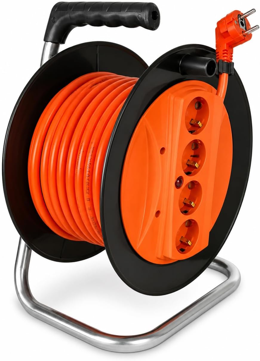 Makaralı Uzatma Kablosu 3x2.5mm- 20m/30m/40m/50m | Güçlü ve Dayanıklı (50 METRE)