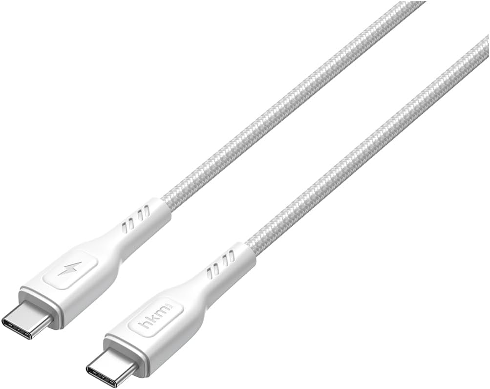 KNIT 60W Hızlı Şarj Destekli, Type-C to Type-C Şarj ve Data Aktarım Kablosu, 1 metre, Beyaz