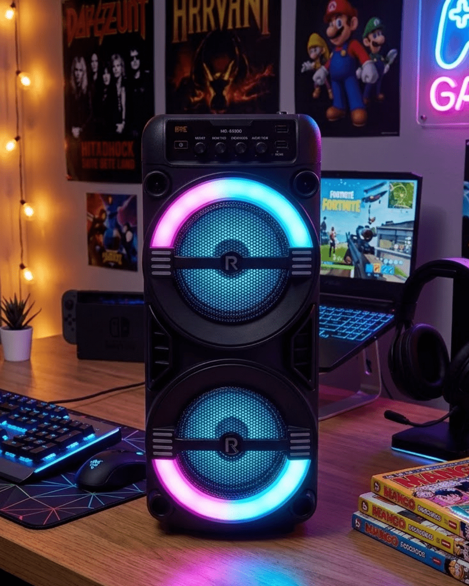 Kablosuz Bluetooth Hoparlör LED Işıklı USB ve TF Kart Destekli