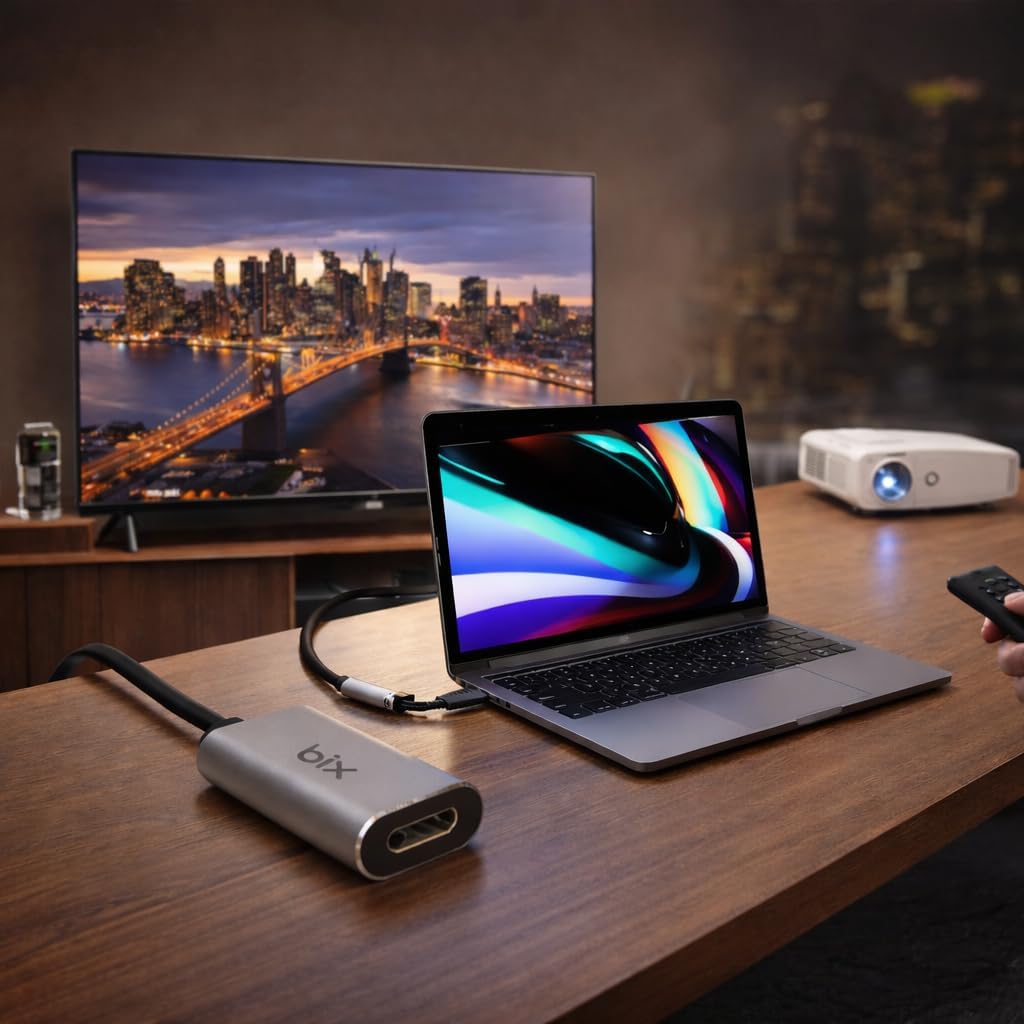 BX01HB USB C to 4K@30Hz HDMI Dönüştürücü Alüminyum Taşınabilir USB-C Adaptörü MacBook Pro, MacBook Air, iPad Pro, Pixelbook, XPS, Galaxy ve Daha Fazlası için