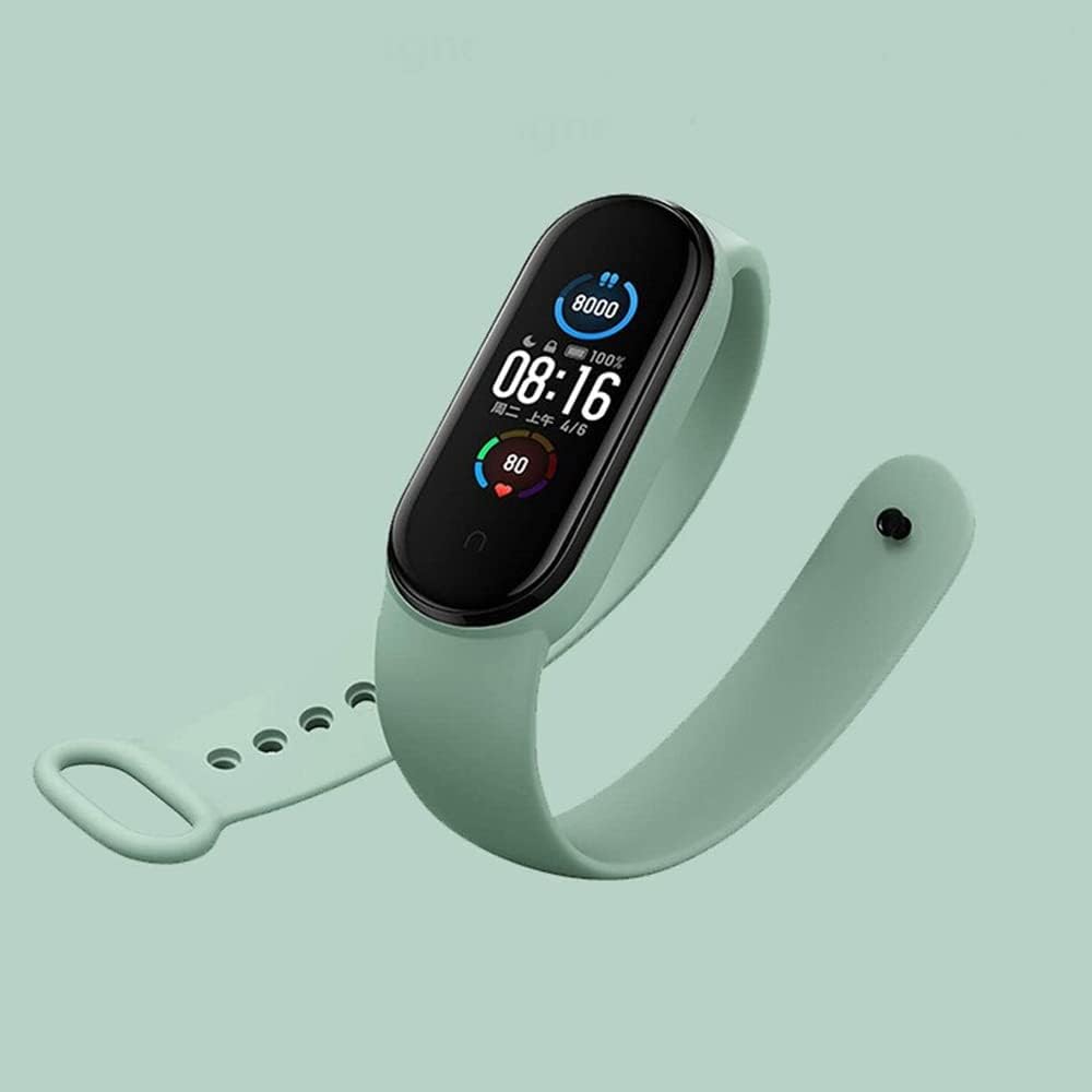 Xiaomi Mi Band 5 ile uyumlu Saat Kayışı Ent Kaliteli Xiaomi Mi Band 5 ile uyumlu Spor Saat Kontrast Renkli Termoplastik Lila