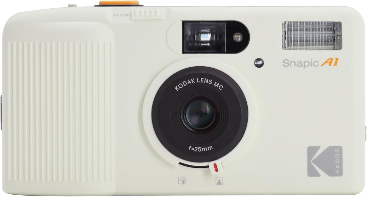 KODAK Snapic A1 35 mm Film Kamera, 35 mm, Yeniden Kullanılabilir, 2 Bölgeli Odak, Hafif, Kompakt (Fildişi Beyazı) (Film ve AAA Pil Dahil Değildir)