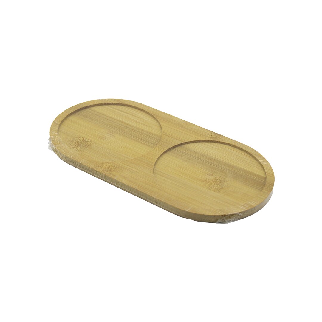 2 BÖLMELİ OVAL AHŞAP BAMBU YAĞDANIK ALTLIK 12X24X0.8CM