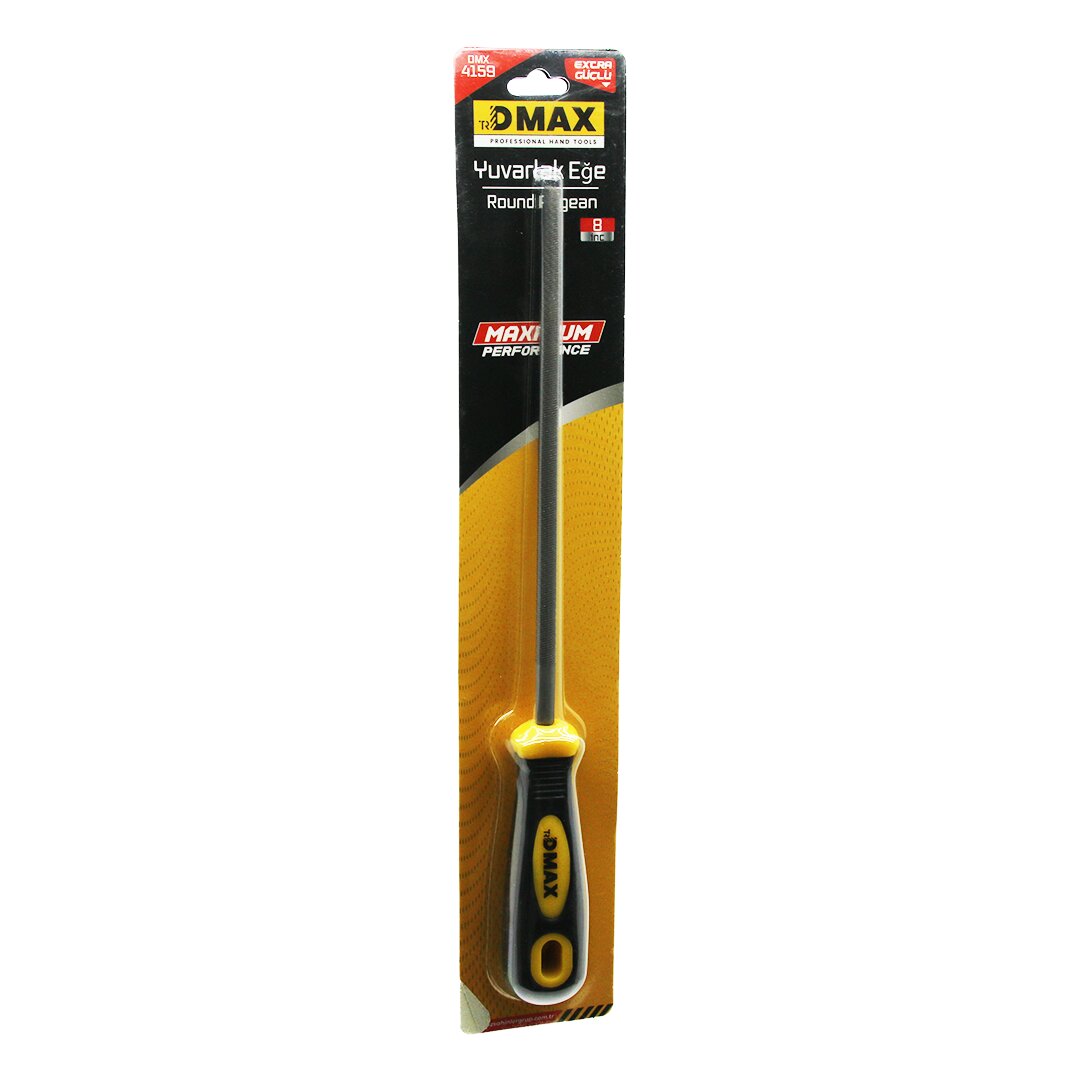 8 İNÇ YUVARLAK METAL EĞE TÖRPÜ PLASTİK SAPLI