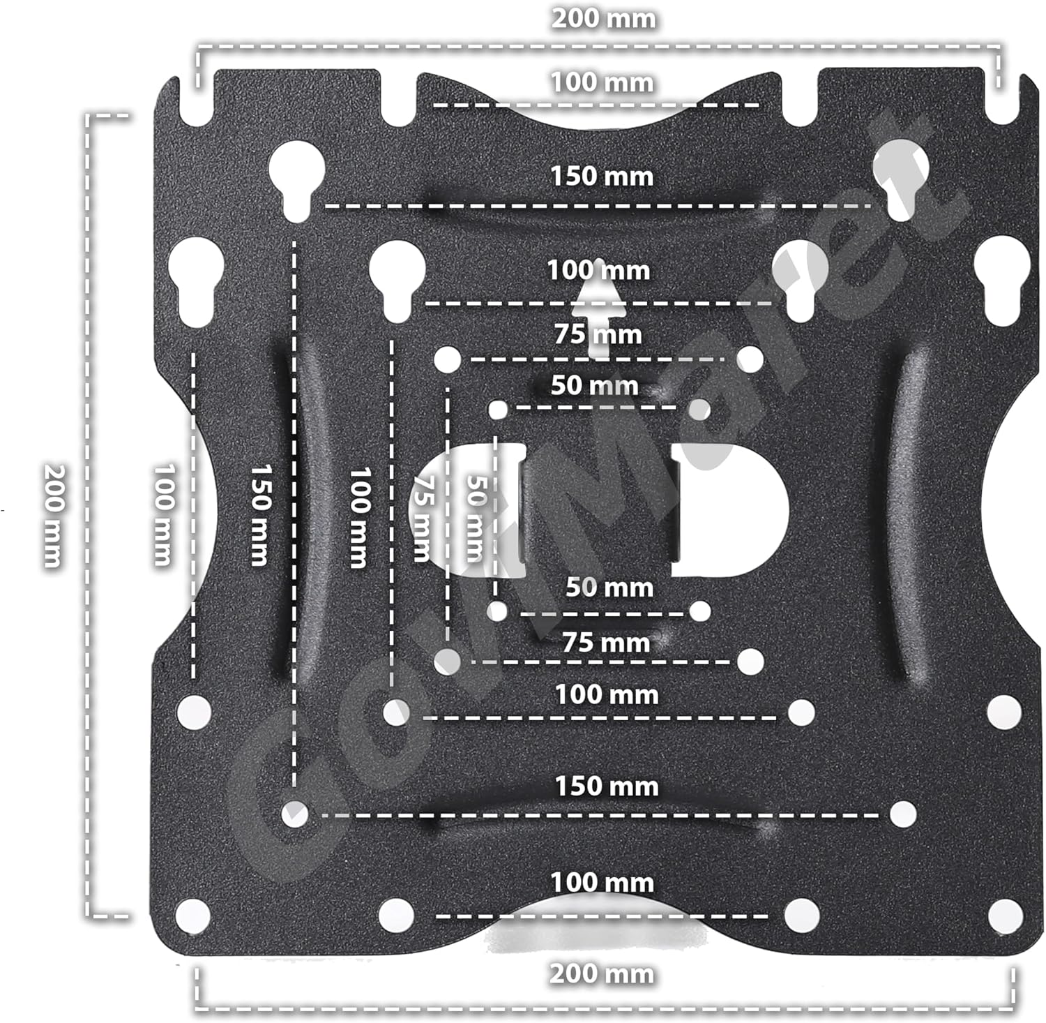 Hareketli TV Askı Aparatı 32-43 İnç, TV Duvar Askı Aparatı, Ayarlanabilir Metal Televizyon Duvar Montaj Aparatı, VESA Uyumlu 75x75 100x100 200x150 200x200, 20 kg (50-CM)